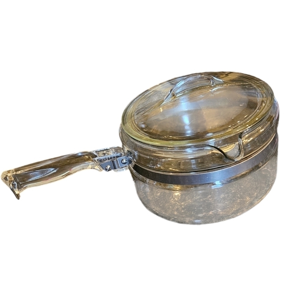 Vintage Pyrex Coffee/Teapot "Flameware" glass Saucepan with lid​​​​​​